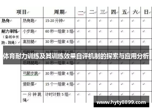 体育耐力训练及其训练效果自评机制的探索与应用分析